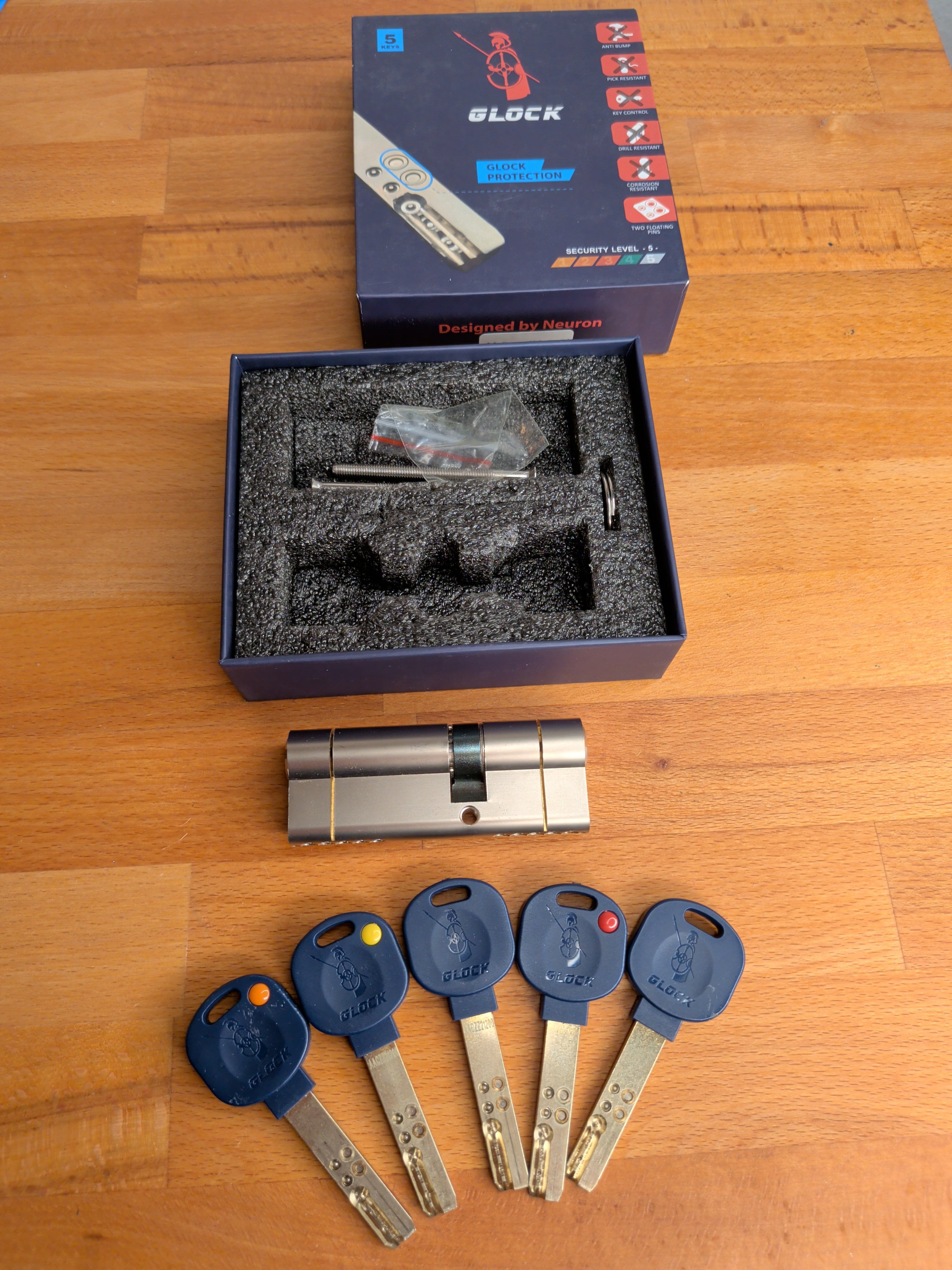 Glock Pin-in-Pin Bohrmuldenschloss ähnlich Mul-T-Lock