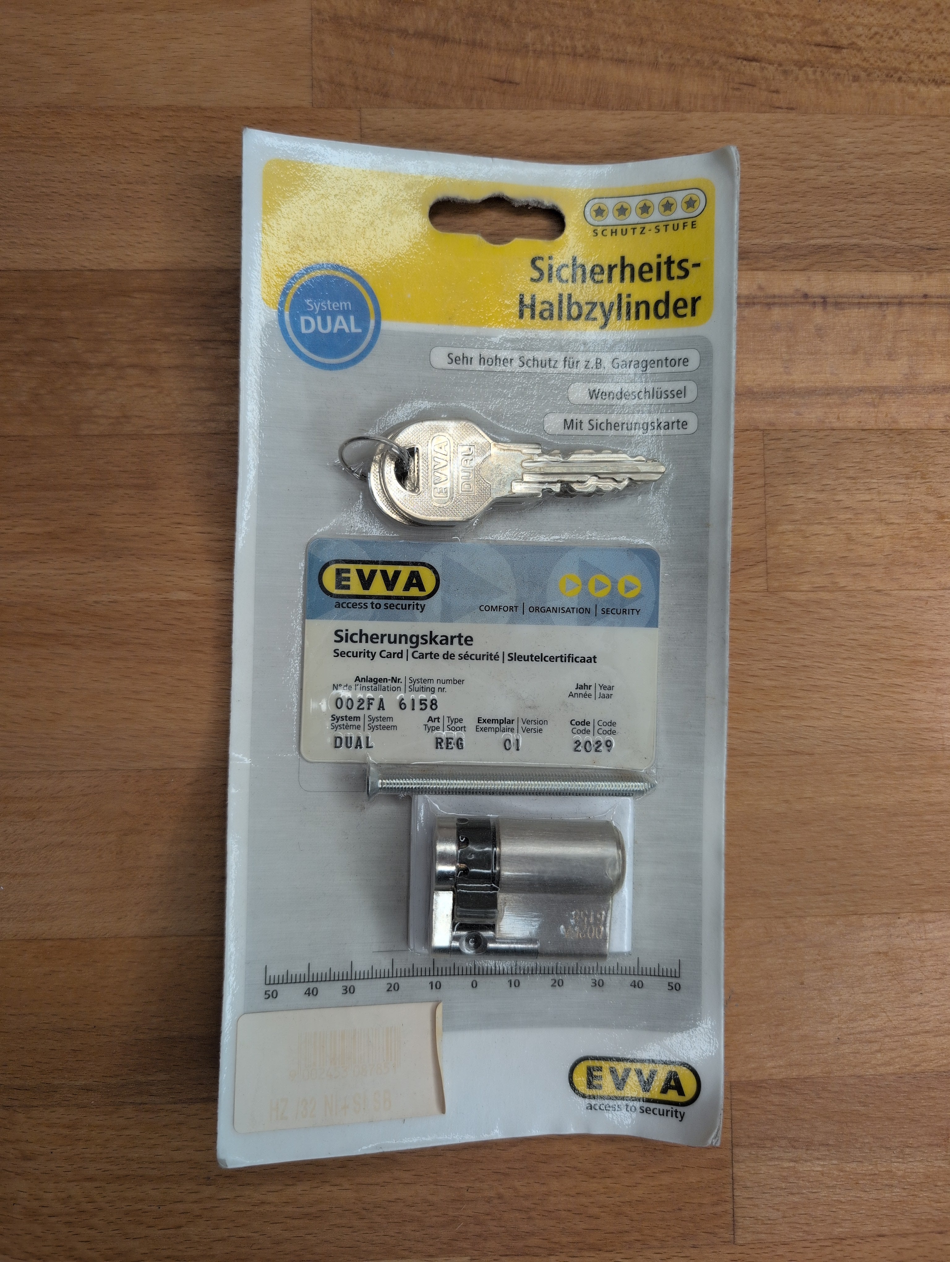 Evva Dual (DS) - Europrofil-Halbzylinder in 32mm/10mm